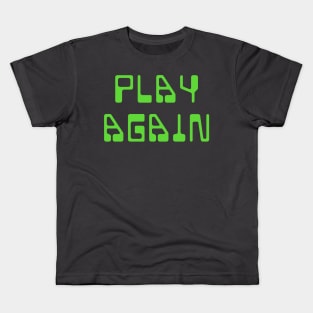 Play Again Retro Gaming Green Kids T-Shirt